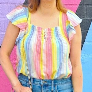 Draper James Flutter Sleeve cotton blouse